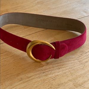 Donna Karan hot pink suede belt